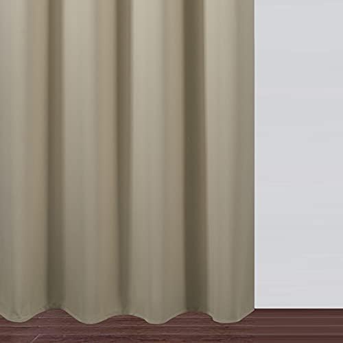 LEMOMO Beige Blackout Curtains 34 x 84 Inch Length/Set of 2 Curtain Panels/Thermal Insulated Room Darkening Blackout Curtains for Bedroom