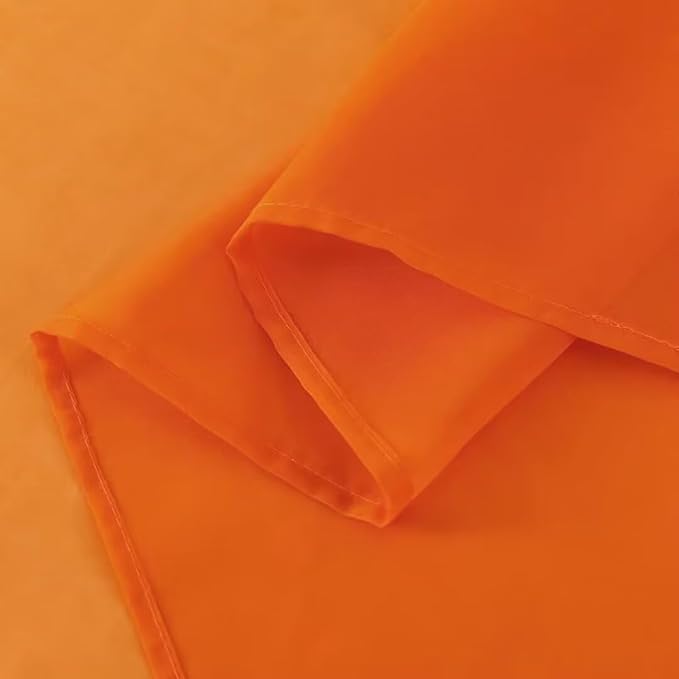 SpaceDresser Basic Rod Pocket Sheer Voile Window Curtain Panels White 1 Pair 2 Panels 60 Width 96 Inch Long for Kitchen Bedroom Children Living Room Yard(Orange,60 W x 96 L)