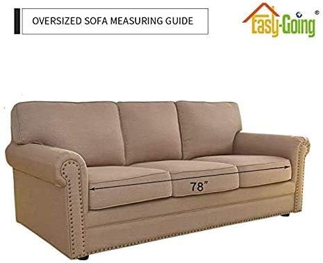 Easy-Going Reversible Oversized Couch Cover for 3 Cushion Couch Sofa Cover for Dogs Water Resistant Furniture Protector Cover with Foam Sticks for Pet Cat (Oversized Sofa, Navy/Navy)