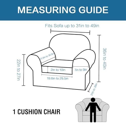 H.VERSAILTEX Rich Velvet Stretch 2 Piece Cover Chair Slipcover Sofa Cover Furniture Protector Couch Soft with Elastic Bottom Chair Couch Cover Width Up to 49 Inch (Chair, French Oak)