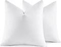 MIULEE 16x16 Pillow Inserts,Set of 2 Down Feather Throw Pillows for Couch Sofa Bed, Decorative Fluffy Throw Pillow Inserts Cotton Fabric,White