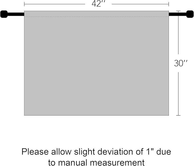 RYB HOME Privacy Bathroom Window Curtains, Short Thermal Insulated Heat Blocking Privacy Rod Pocket Half Window Curtain Tiers for Nursery Bedroom, Width 42 by Length 30, Greyish White, 2 Panels