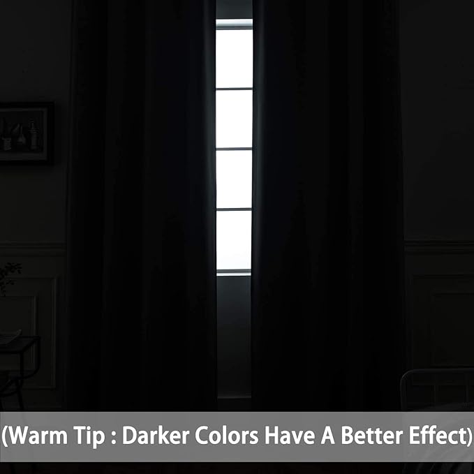 Yakamok Blackout Curtains for Bedroom, Thermal Insulated Blackout Window Curtains with Grommet Top for Living Room- Burgundy Red- 38W x 84L -2 Panels