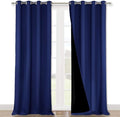 NICETOWN Full Shading Curtains 90" Long 2 Panels Set for Windows, Royal Blue, Pack of 2, 52" W, Super Heavy-Duty Black Lined Blackout Curtains for Bedroom, Privacy Assured Window Treatment
