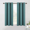 NICETOWN Blackout Curtains & Drapes for Bedroom, Sea Teal, W34 x L40, Set of 2, Triple Weave Grommet Top Thermal Insulated Light Blocking Panels for Bathroom/Living Room