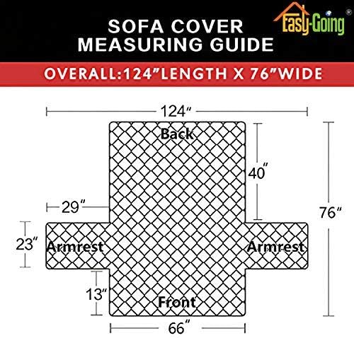 Easy-Going Reversible Couch Cover for 3 Cushion Couch Sofa Cover for Dogs Water Resistant Furniture Protector Cover with Foam Sticks Elastic Straps for Pet Cat (Sofa, Coffee/Ivory)