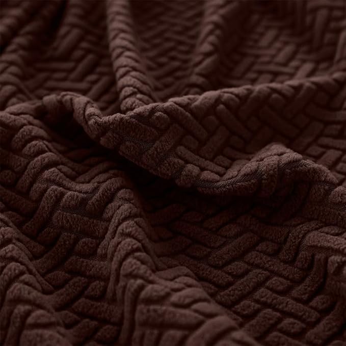 Sofa Covers Couch Covers for Sofa Pet Friendly Couch Cushion Covers Universal Sofa Covers Washable Stretch Slipcovers for Sectional Sofa (Texture Brown, Back Cover L)