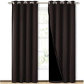 NICETOWN High End Thermal Curtains, Full Blackout Curtains 84 inches Long for Dining Room, Soundproof Window Treatment Drapes for Hall Room, Brown, 52 inches Wide Per Panel, Set of 2 Panels
