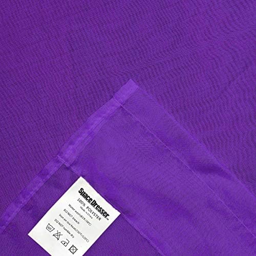 SpaceDresser Sheer Voile Window Treatment Rod Pocket Curtain Panels for Kitchen Bedroom Living Room Drapes Sunlight Filtering Privacy Semi Home Decor Assorted (Purple, 52 W x 45 L)