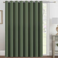H.VERSAILTEX Blackout Patio Curtains 100 x 84 Inches for Sliding Door Extral Wide Blackout Curtain Panels Thermal Insulated Room Divider - Grommet Top, 7' Tall by 8.5' Wide - Bronze Green