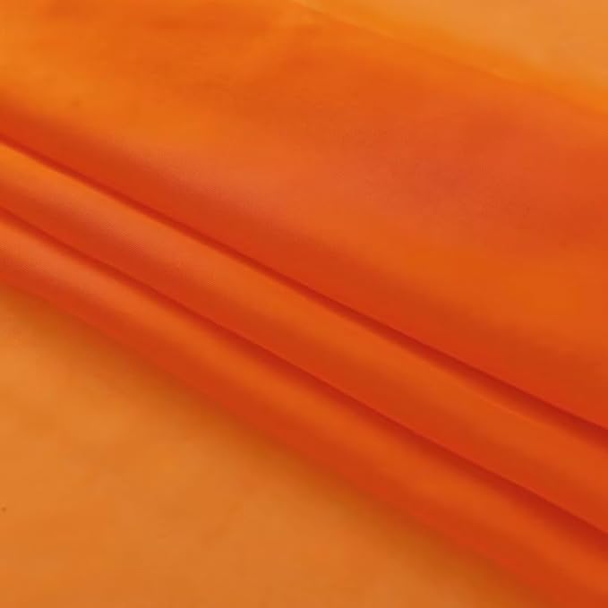 SpaceDresser Basic Rod Pocket Sheer Voile Window Curtain Panels White 1 Pair 2 Panels 60 Width 96 Inch Long for Kitchen Bedroom Children Living Room Yard(Orange,60 W x 96 L)