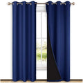 NICETOWN Complete 100% Blackout Curtains, Thermal Insulated & Energy Efficiency Window Draperies for Guest Room, Full Shading Panels for Shift Worker and Light Sleepers, Royal Blue, 42W x 84L, 2 Pcs