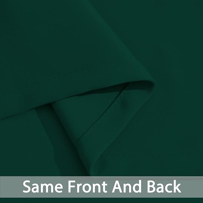 Yakamok Dark Green Blackout Curtains for Bedroom, Room Darkening Thermal Insulated Grommet Window Curtains, Light Blocking Blackout Drapes for Living Room, 38Wx54L inch,2 Panels