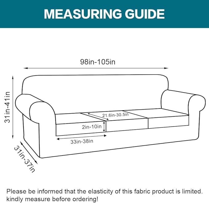 Turquoize 4 Piece Sofa Covers for 3 Cushion Couch Sofa Slipcover Soft Couch Cover for Dogs-Washable Sofa Furniture Covers with 3 Individual Large Cushion Covers (XL Sofa, Olive)