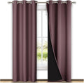 NICETOWN Dry Rose Blackout Curtains 80 inches Long, Full Light Blocking Drapes with Black Liner for Nursery, Thermal Insulated Draperies for Hall, Villa (2 Pieces, 42" Wide Each Panel, Dry Rose)