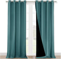 NICETOWN 100% Blackout Blinds, Laundry Room Decor Window Treatment Curtains, Thermal Insulated Energy Smart Drapes and Draperies for Villa, Hall and Studio, Sea Teal, Set of 2, 52 inches x 95 inches