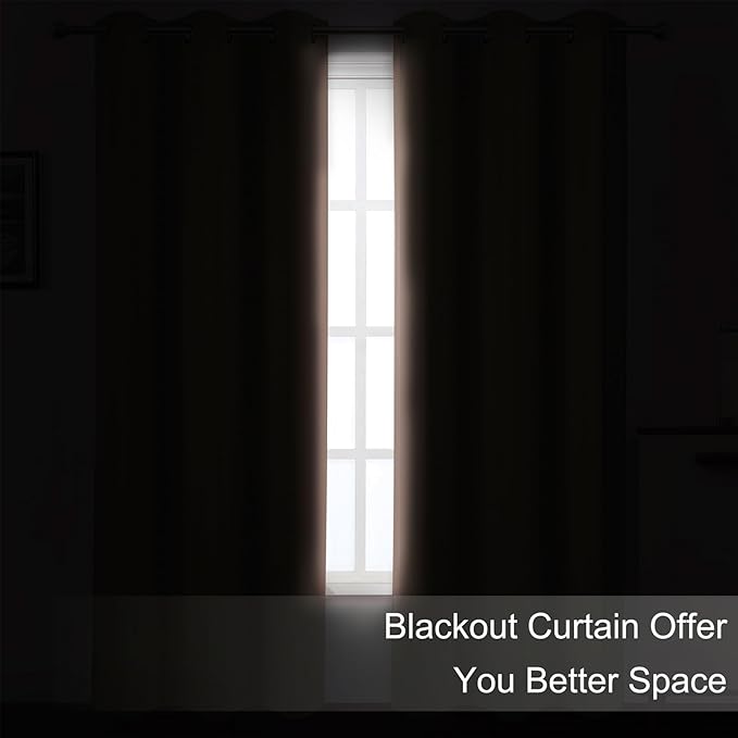 LEMOMO Blackout Curtains 66 x 84 inch/Blush Curtains Set of 2 Panels/Thermal Insulated Room Darkening Bedroom Curtains