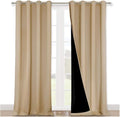 NICETOWN 100% Blackout Blinds, Set of 2, 46" x 102", Biscotti Beige, Laundry Room Decor Window Treatment Curtains for Large Patio Sliding Door, Thermal Insulated Curtains for Bedroom