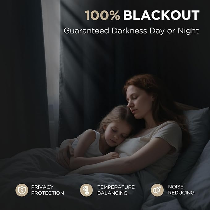 Joydeco Linen Blackout Curtains for Bedroom - 100% Light Blocking 1 Panels, White Drapes 100" W x 108" L, Thermal Insulated Room Darkening Curtains for Living Room, Rod Pocket & Back Tabs