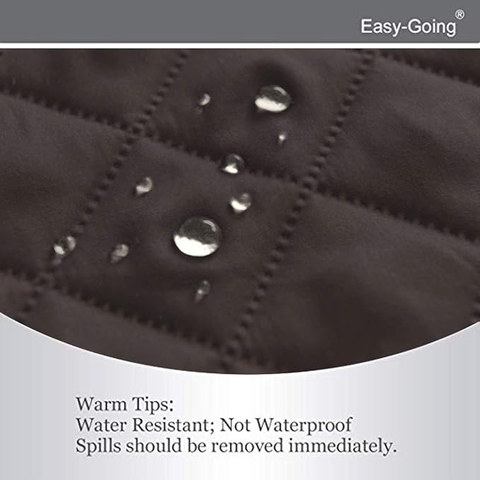 Easy-Going Reversible Loveseat Couch Cover for 2 Cushion Couch Sofa Cover for Dogs Water Resistant Furniture Protector with Foam Sticks Elastic Straps for Pet (Loveseat, Chocolate/Ivory)