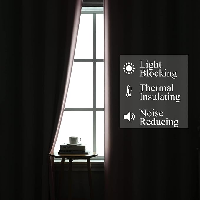 Estelar Textiler Sage Green and Pink Blackout Curtains 84 Inches Long for Living Room, Thermal Insulated Ombre Full Light Blocking Grommet Blackout Drapes for Bedroom, 52Wx84L, 2 Panels