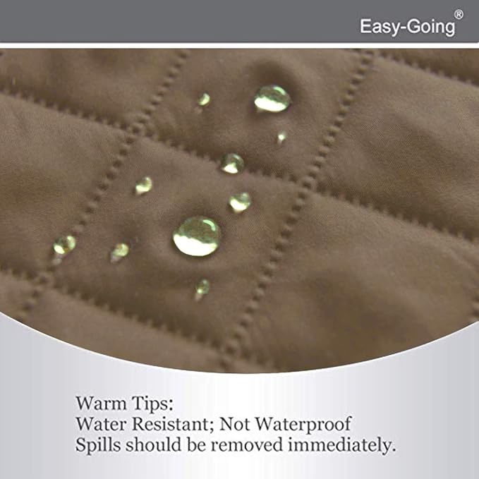 Easy-Going Reversible Couch Cover for 3 Cushion Couch Sofa Cover for Dogs Water Resistant Furniture Protector Cover with Foam Sticks Elastic Straps for Pet Cat (Sofa, Camel/Ivory)