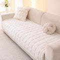 Couch Cover for Dogs Washable, Fuzzy Pet Couch Covers for 3 Cushion Sofa Pet Friendly, Non Slip Sofa Cover (White, 35" x 70.9"/90 x 180cm)