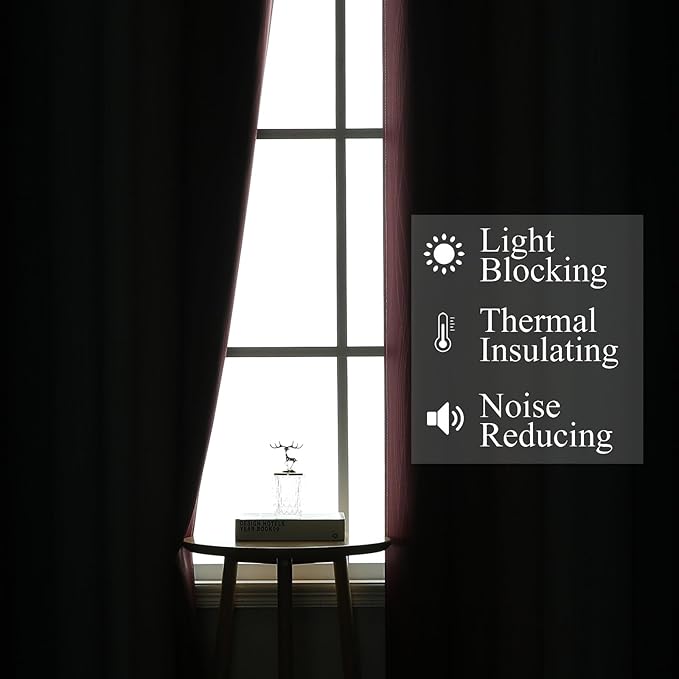 Estelar Textiler Navy Blue and Burgundy Red Ombre Blackout Curtains 45 Inches Long, Room Darkening Gradient Drapes for Kitchen, Thermal Insulated Grommet Curtains for Short Window,52Wx45L,2 Panels