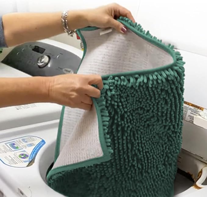 Muddy Mat® | Super Absorbent Door Mat Indoor, Microfiber Quick Dry Chenille Entryway Rug, Non-Slip Front Door Mat, Indoor Mats for Entryway, Machine Washable Pet Rug, Seafoam Green 24" x 96"