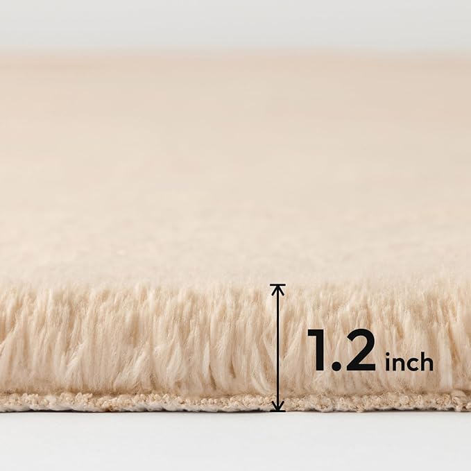Ashler HOME DECO Ultra Soft Faux Rabbit Fur Chair Couch Cover Area Rug for Bedroom Floor Sofa Living Room Black 2 x 6 Feet