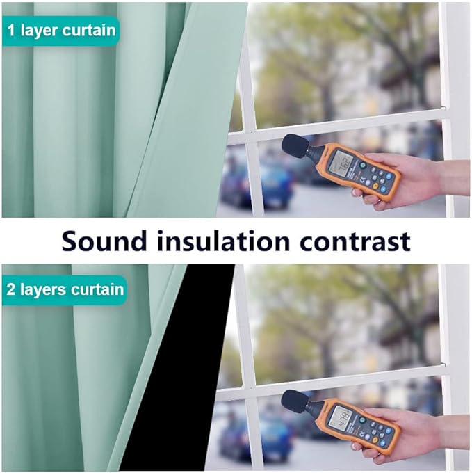 NICETOWN 100% Blackout Window Curtain Panels, Cold and Full Light Blocking Drapes with Black Liner for Nursery, 84 inches Drop Thermal Insulated Draperies (Aqua Blue, 2 PCs, 62" Wide Each Panel)