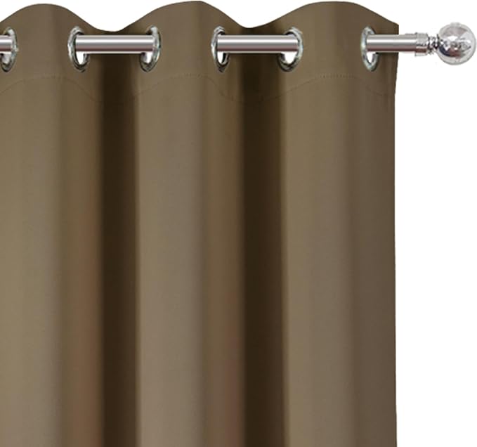 LEMOMO Brown Blackout Curtains/38 x 54 Inch/Set of Two Panels Grommet Living Room Curtains