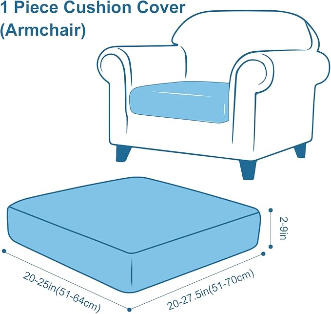 Smiry Printed Couch Cushion Covers, Stretch Soft Couch Covers for Sofa, Washable Non-Slip Sofa Slipcover Furniture Protector for Indoor and Outdoor (1 Pack, Light Green)
