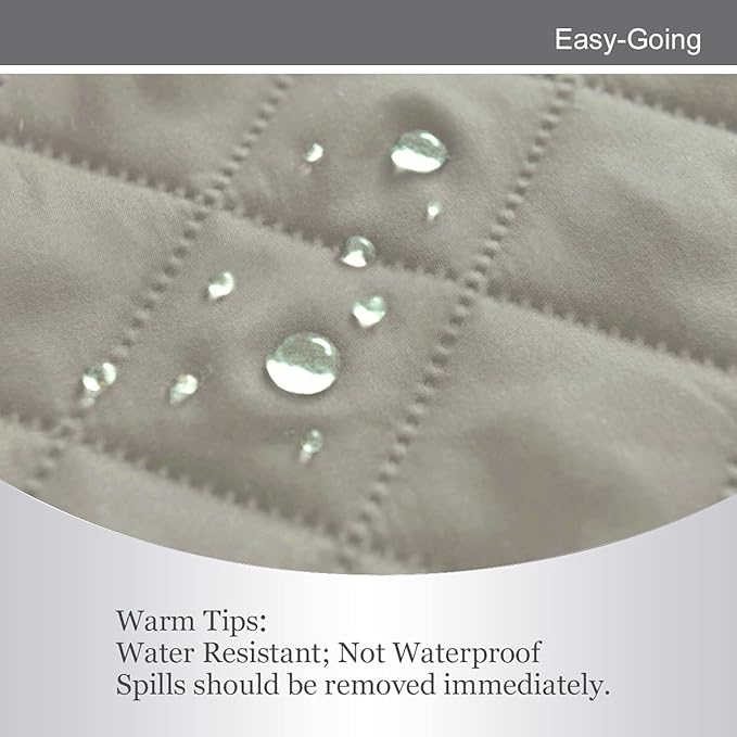 Easy-Going Reversible Couch Cover for 3 Cushion Couch Sofa Cover for Dogs Water Resistant Furniture Protector Cover with Foam Sticks Elastic Straps for Pet Cat (Sofa, Beige/Beige)