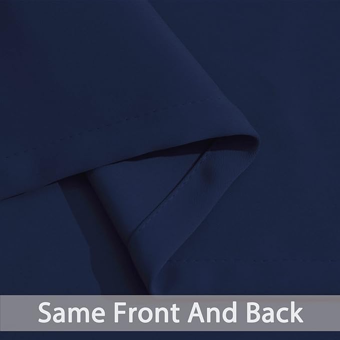 Yakamok Blackout Curtains Room Darkening Thermal Insulated Window Panels,Solid Grommet Top Drapes for Bedroom/Living Room(62Wx96L, Navy Blue, 2 Panels)