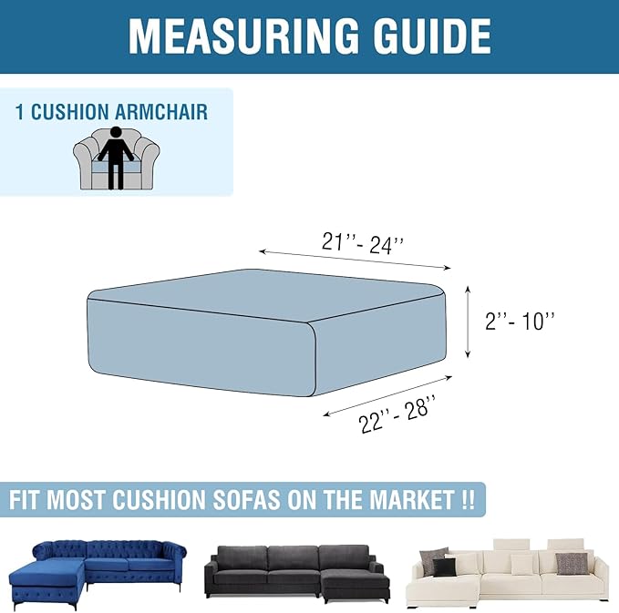 Couch Cover Stretch Velvet Sofa Cushion Cover 1-Piece - Elastic Washable Slipcover for Seat or Backrest, Couch Seat Covers for Sofas (Taupe)