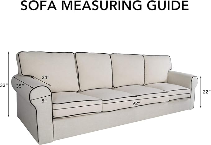 PureFit Super Stretch 4 Seater Sofa Slipcover – Spandex Non Slip Soft Couch Sofa Cover, Washable Furniture Protector with Non Skid Foam and Elastic Bottom for Kids, Pets （XX Large, Grayish Green）