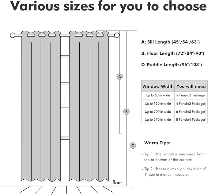 MIULEE Linen Texture Curtains for Bedroom Solid 100% Blackout Thermal Insulated Light Gray Curtains Grommet Room Darkening Drapes for Living Room Nursery 52x63 Inch (2 Panels)
