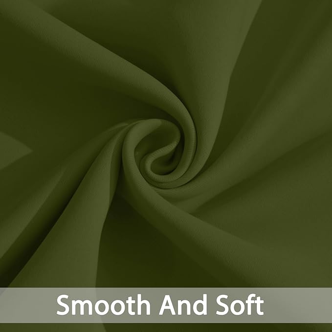 Yakamok Olive Green Blackout Curtains 63 Inches Length with Grommet Green Room Darkening Thermal Insulated Curtain Set of 2 Drapes for Bedroom Living Room, 52W x 63L,2 Panels