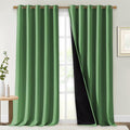 NICETOWN 100% Blackout Blinds, Set of 2, 70 inches x 108 inches, Forest Green, Laundry Room Decor Window Treatment Curtains for Large Patio Sliding Door, Thermal Insulated Curtains for Bedroom