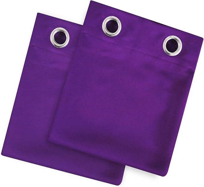 LEMOMO Purple Blackout Curtains 42 x 54 Inch Length Set of 2 Panels Grommet Bedroom Curtains for Living Room