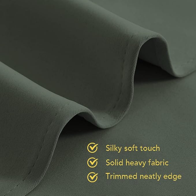 NICETOWN Thermal Insulated Curtains Blackout Draperies, Dark Mallard, Set of 2, 34 by 70 inches Long, Window Treatment Solid Grommet Room Darkening Drape Panels for Bedroom