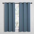 NICETOWN Smoky Blue Blackout Curtains 45 inches Length for Kitchen, 2 Panels, 29" Wide, Thermal Insulated Decoration Drapes for Small Window