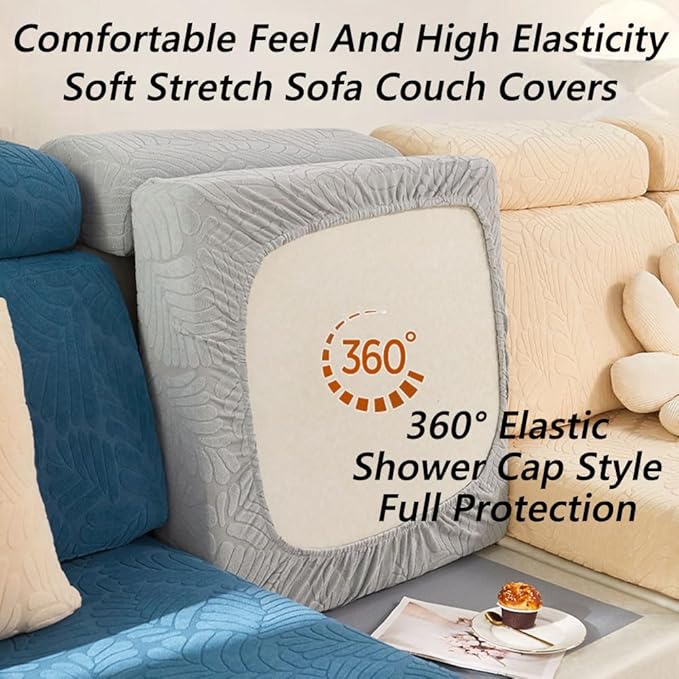 Soothing Home Sofa Covers, Sofa Hero Covers, Wear-Resistant Universal Couch Covers Washable Stretch Sectional Couch Cushion Covers (Light Blue,Back Cover M)