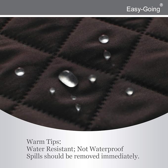 Easy-Going Reversible Couch Cover for 3 Cushion Couch Sofa Cover for Dogs Water Resistant Furniture Protector Cover with Foam Sticks Elastic Straps for Pet Cat (Sofa, Chocolate/Beige)