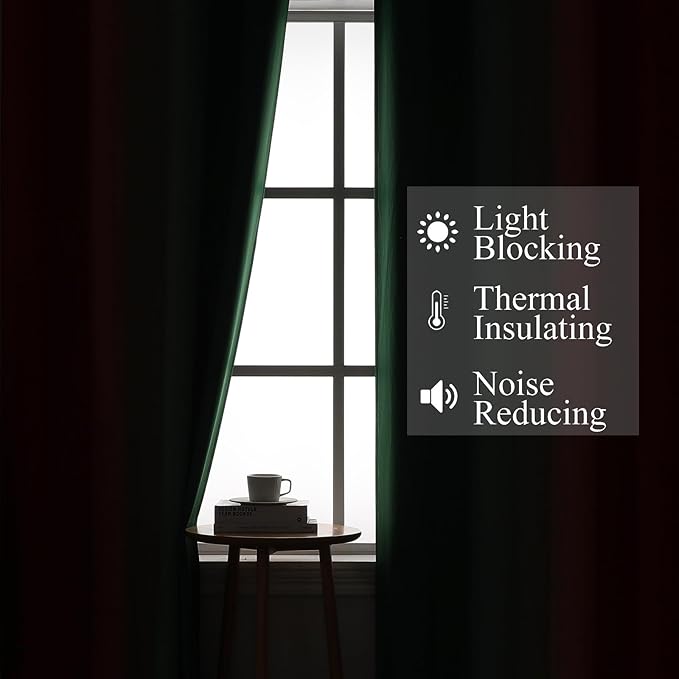 Estelar Textiler Red and Green Christmas Blackout Curtains for Bedroom, Thermal Insulated Ombre Drapes 84 Inches Long, Full Room Darkening Energy Saving Curtains for Living Room,52Wx84L,2 Panels