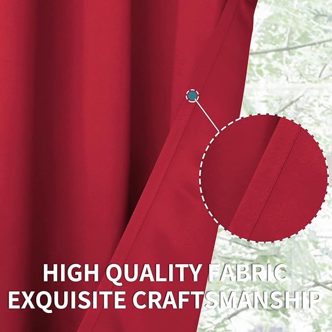 BGment Room Darkening Curtains 84 Inches Long - Grommet Thermal Insulated Drapes Window Treatment Curtains for Bedroom, 2 Panels, 70 x 84 Inch, Red