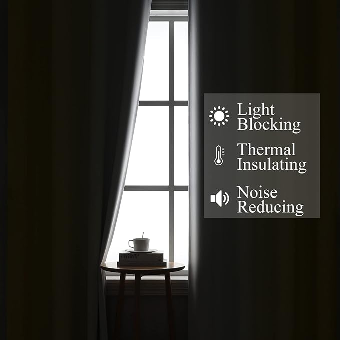 Estelar Textiler Yellow and Greyish White Ombre Blackout Curtains for Bedroom, Gradient Thermal Insulated Blackout Drapes, Full Room Darkening Grommet Curtains for Kids Room, 52Wx63L, 2 Panels