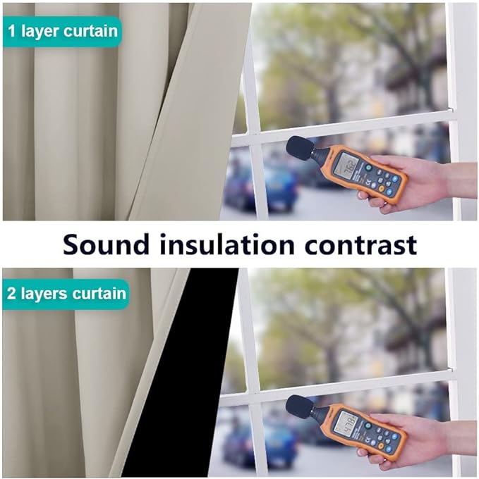 NICETOWN 100% Blackout Window Curtain Panels, Full Light Blocking Drapes with Black Liner for Nursery, 72-inch Drop Thermal Insulated Draperies (Natural, 2 Pieces, 52-inch Wide Per Panel)