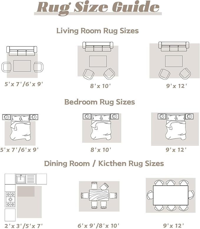 Area Rug 10x12 Washable Rug, Vintage Boho Medallion Rugs Non-Slip Soft Low Pile Large Distressed Rug Indoor Retro Carpet for Living Room Bedroom Dining Room Home Office (Brown, 10'x12')